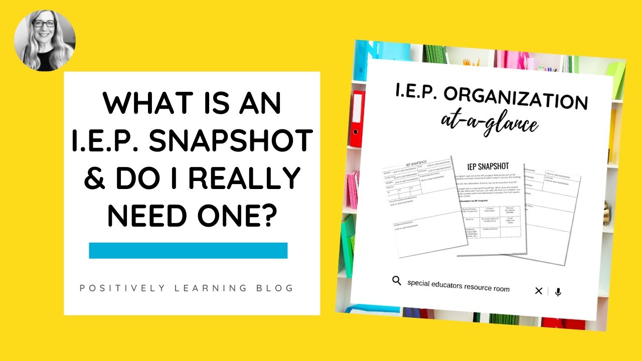 I.E.P At a Glance - Do you need an IEP Snapshot?