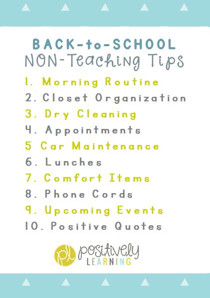 Back To School Tips - Positively Learning