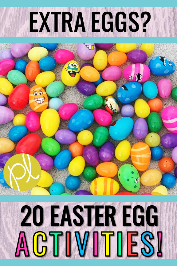 Here's 20 hands-on ideas to use with extra plastic Easter eggs! Which egg-celent activities will you choose to use in your classroom? Happy Easter from Positively Learning Blog #eastereggs