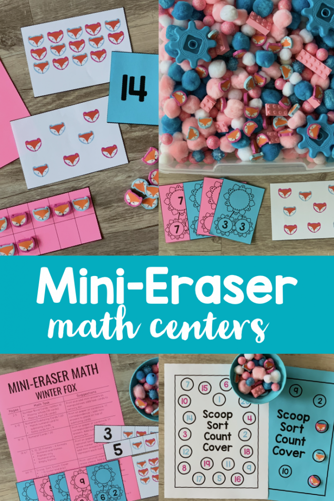 Mini Eraser Fox Centers  Subitizing cards, Winter math, Math task