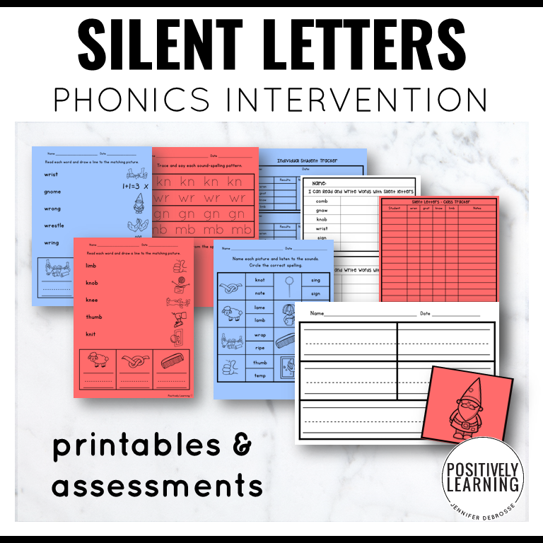 Three Phonics Silent Letters Dice Games: kn, wr, gn, tch, mb, mn