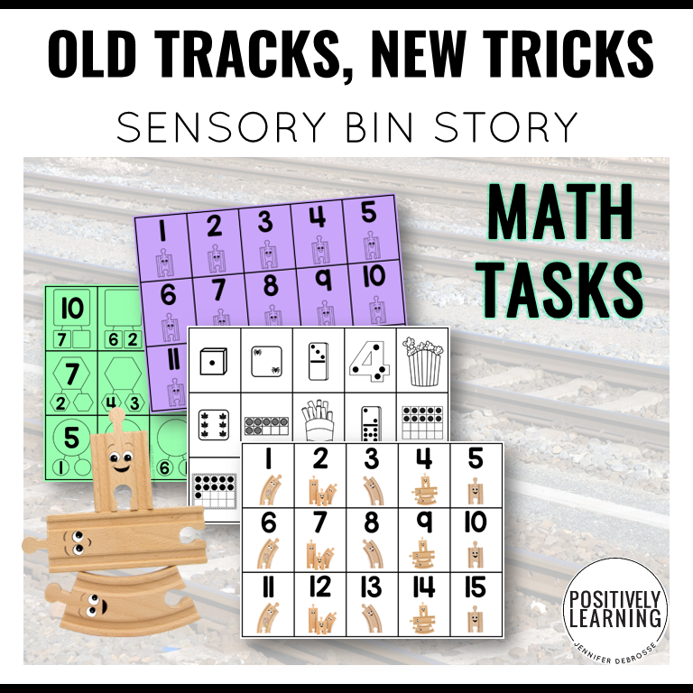 Train Tracks Sensory Bin - Positively Learning