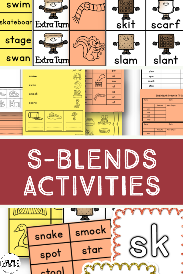 S-Blends Phonics Activities - Positively Learning