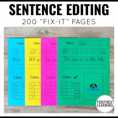 Sentence Editing Pages - Positively Learning
