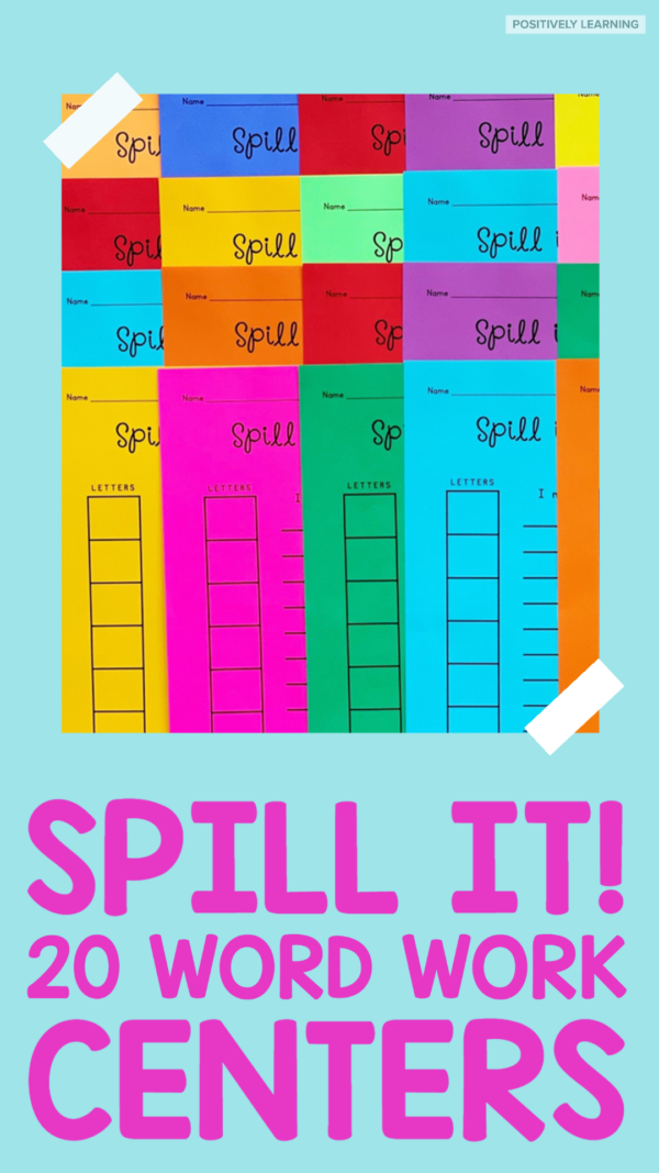 Spill It Word Work Centers Positively Learning