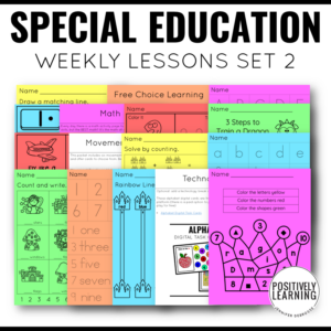 weekly lesson plan template special education