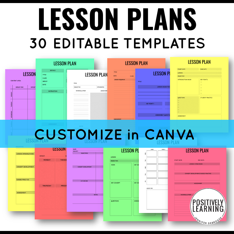 Special Education Lesson Plan Templates Positively Learning