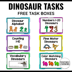 Dinosaur Task Box Sets - Free!