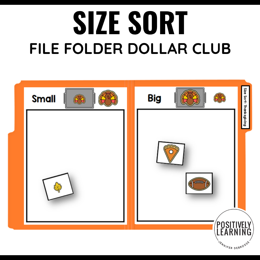Thanksgiving Size Sorting File Folder