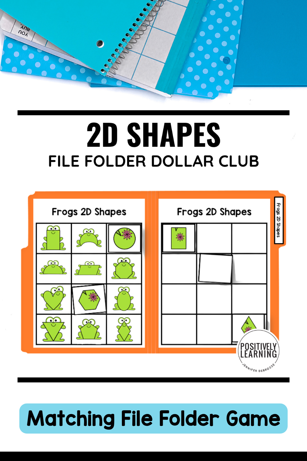 Shapes Mathcing File Folder Free 2D Shape Matching Space Frogs File Folder