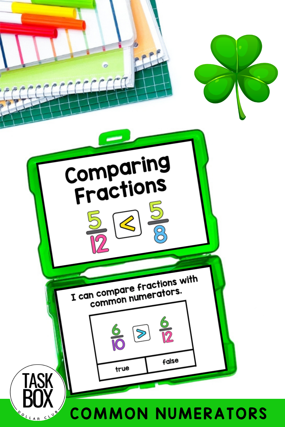 Task Box Comparing Numbers Comparing Fractions with Common Numerators Task Box