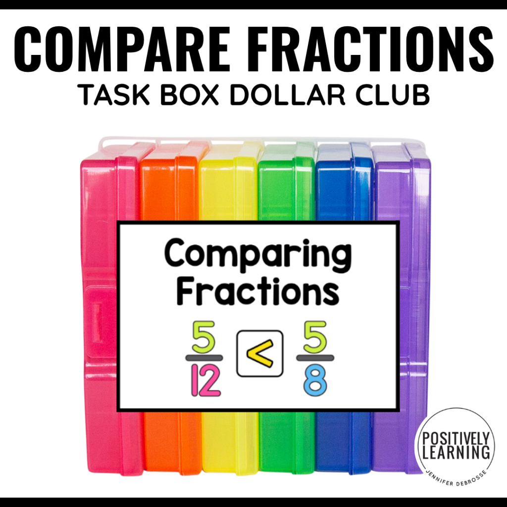 Comparing Fractions with Common Numerators Task Box