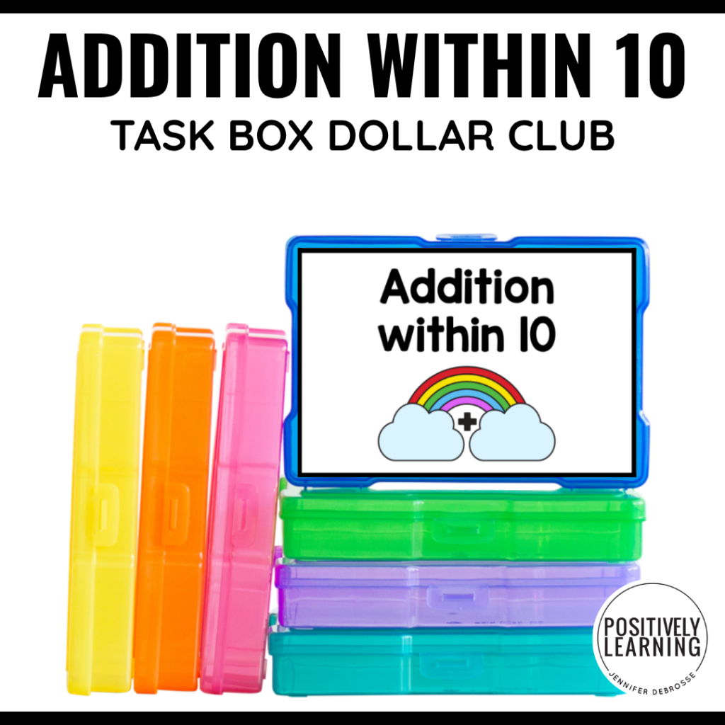 Rainbow Addition Within 10 Task Box