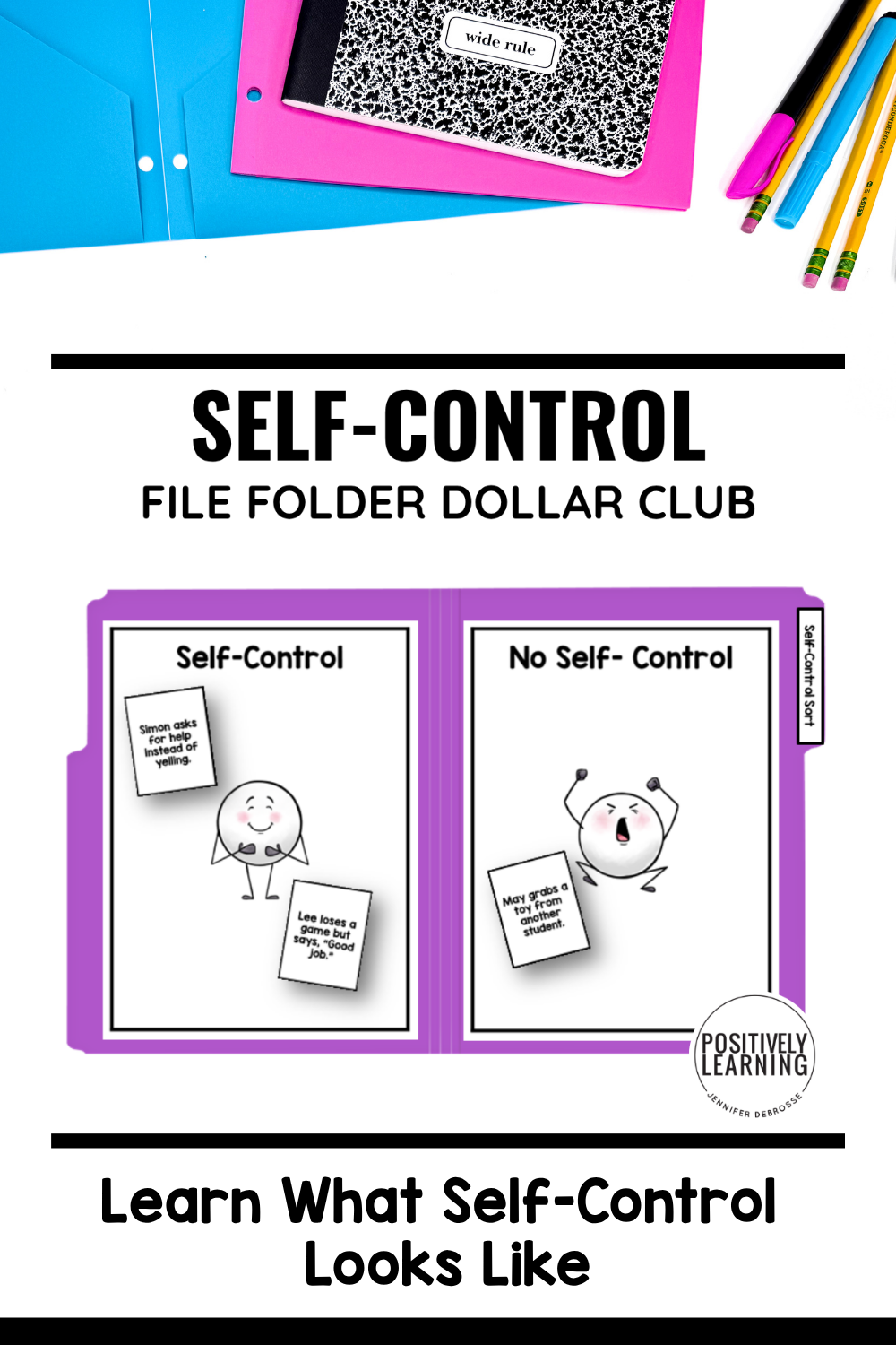 Self-Control Examples and Non-Examples File Folder